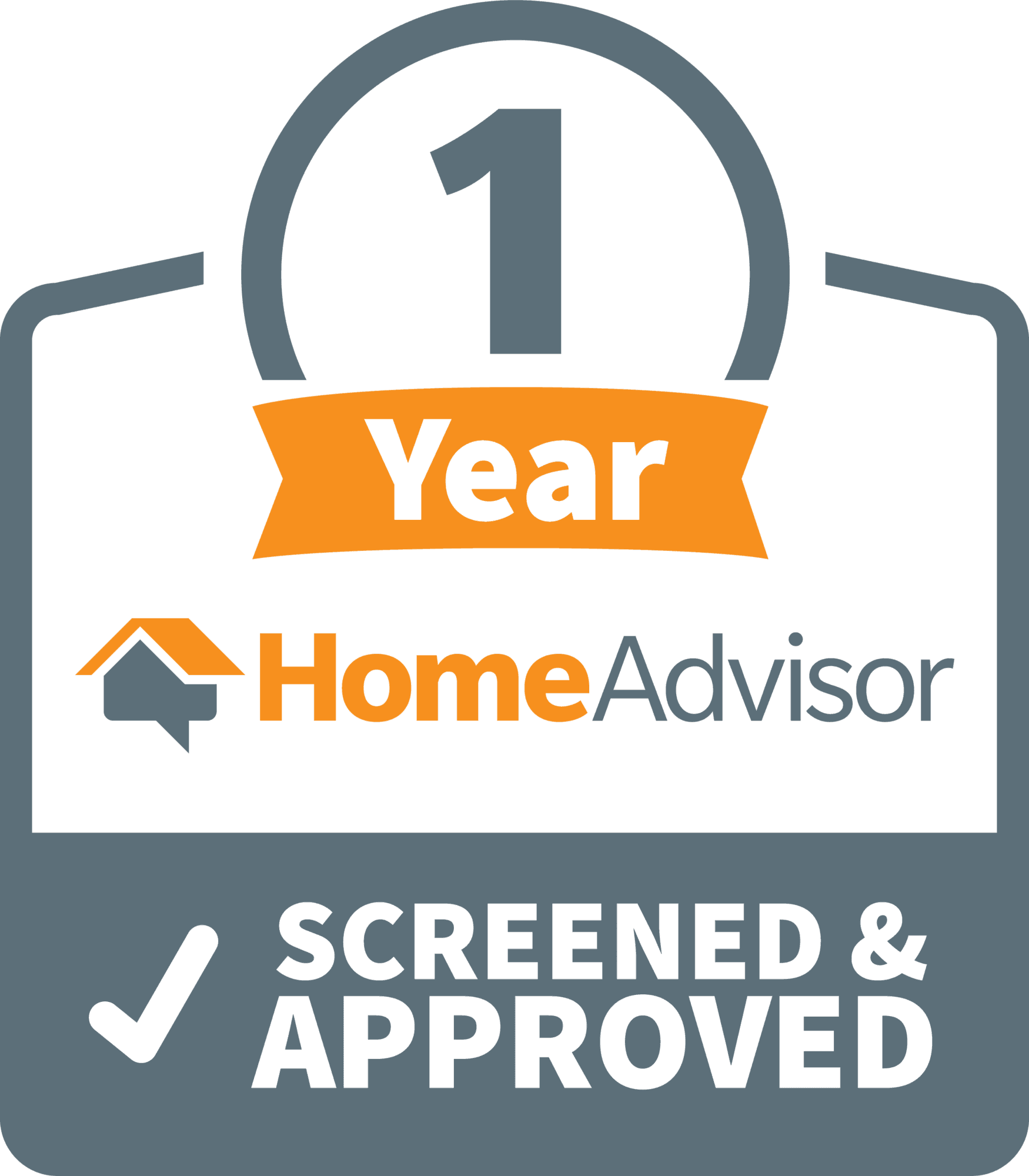 HomeAdvisor Screened and Approved 1 Year Logo