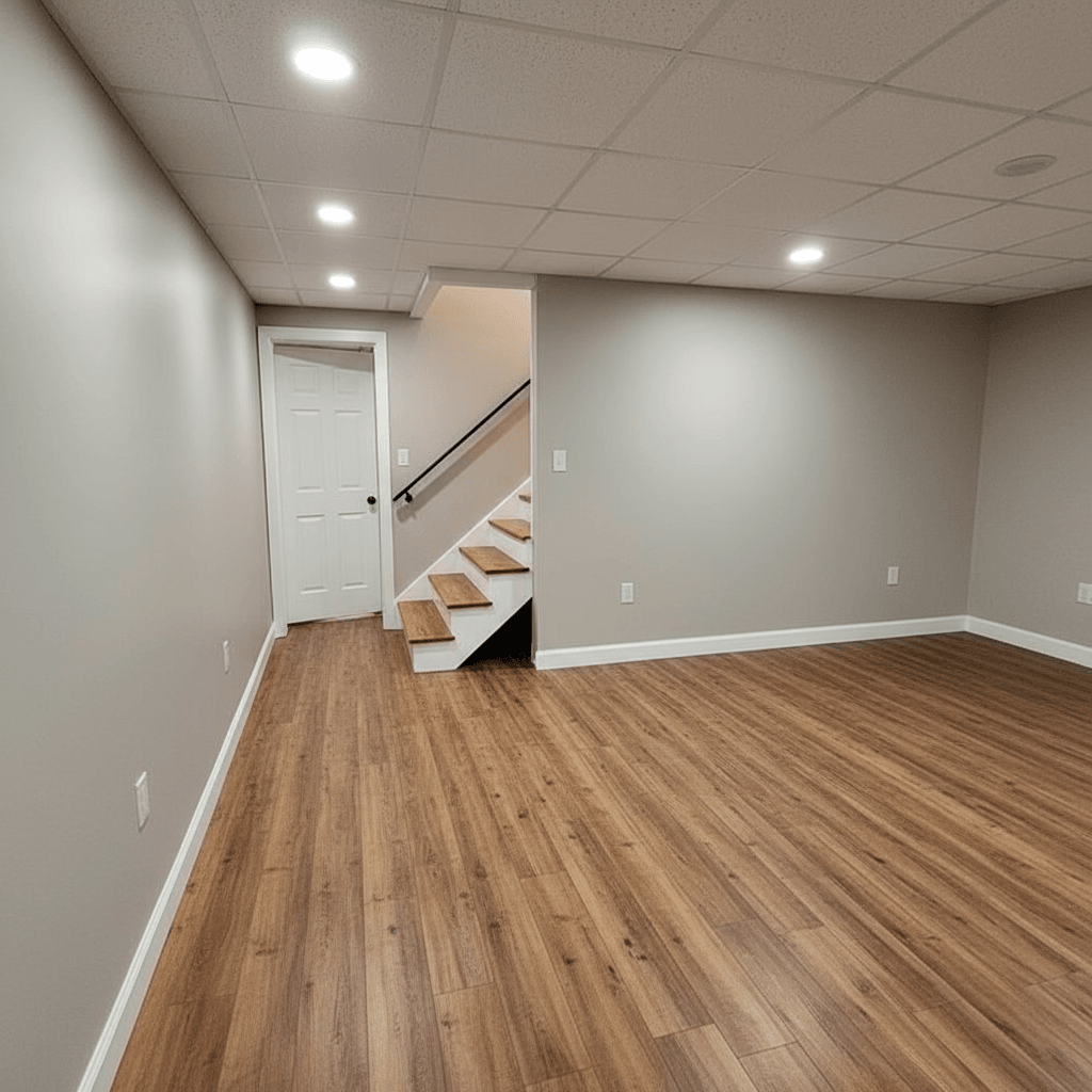 Open Concept Basement Transformation after