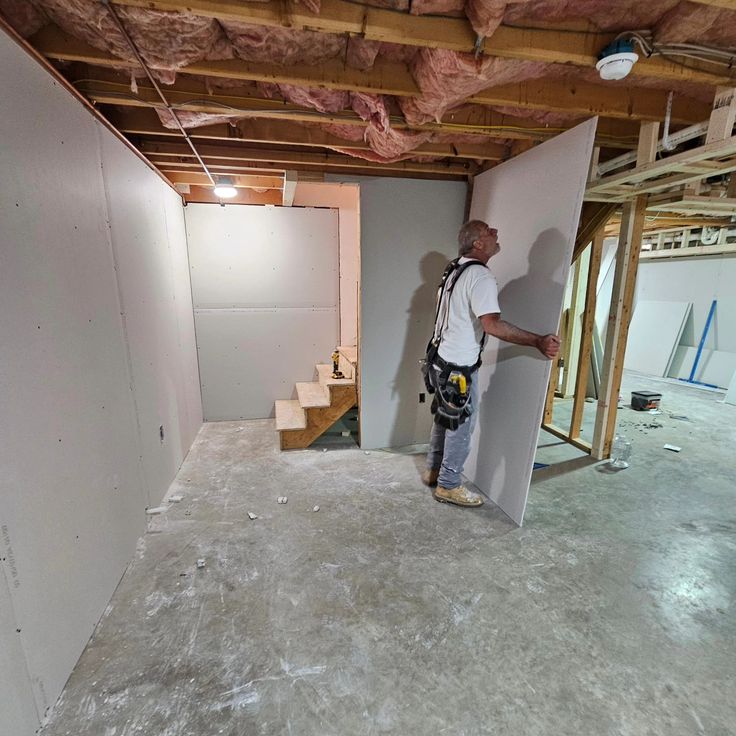 Open Concept Basement Transformation before